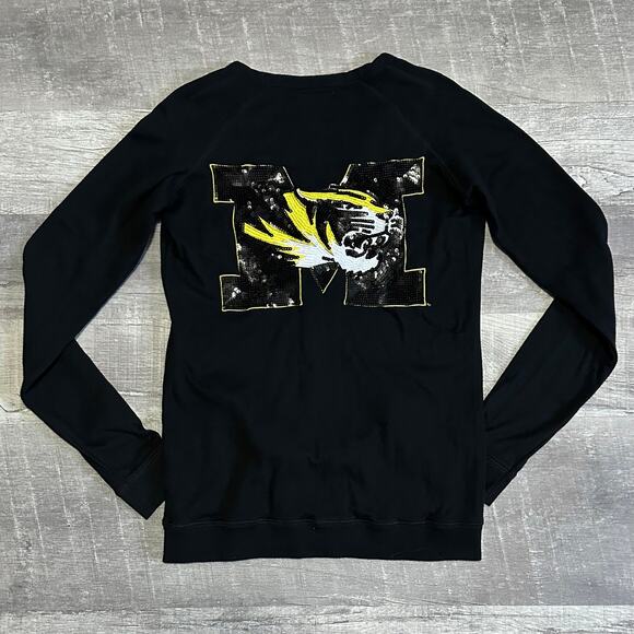 VS PINK x 5th & Ocean Missouri Tigers Cardigan M Sequin Bling Mizzou Logo NCAA - Picture 1 of 9
